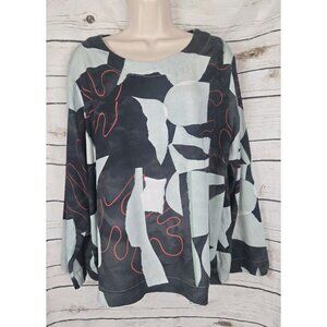 Bitte Kai Rand Abstract  Artsy Tunic Top XL Boxy Oversized Lagenlook Viscose